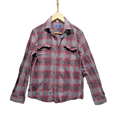 GEORGE Men Flannel Shirt SMALL Fall Winter Button Down Pocket Casual Plaid