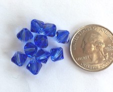 10 pc SWAROVSKI CRYSTAL 8mm SAPPHIRE Loose BEADS 5328 BICONES, Blue, September