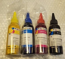 4x Printers Jack 400ML Sublimation Ink (Sealed 3x) Yellow, Cyan, & Magenta- Read