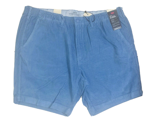 LEVIS SHORTS CHINOHOSE CORD BIG HERREN BAUMWOLLE BLAU 3XL STRETCH BUND W48in - W50in