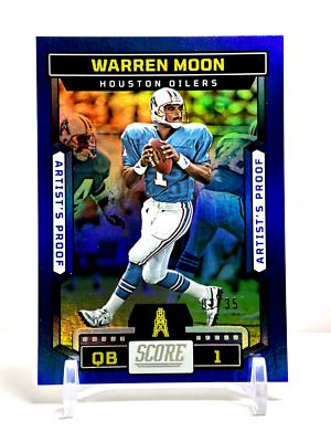 2023 Panini Score Blue Artists Proof Jersey # 01/35 Warren Moon 