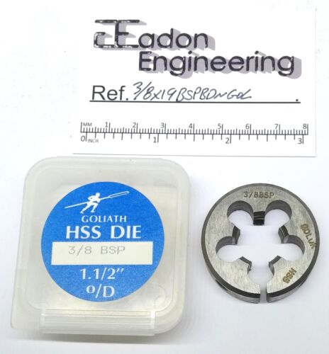 3/8" x 19tpi BSP (British Standard Pipe) Button Die, HSS. By Goliath. Brand new. - Picture 1 of 1
