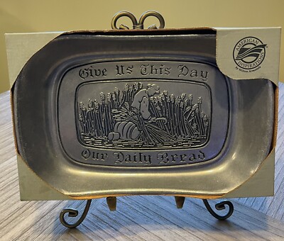 Wilton ARMETALE Large Bread Tray ''Give us This Day Our Daily Bread  NIB Pewter