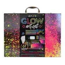 Art 101 Glow & Neon Drawing/Painting Art Set, 61pcs, BRAND NEW DAMAGED PACKAGE