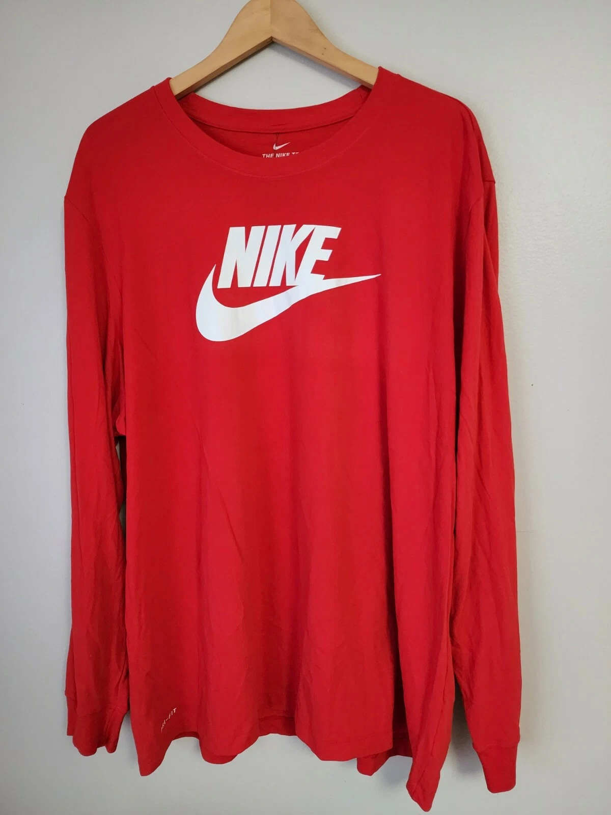 Nike Dri-FIT Swoosh Icon Futura 3XL Men's Red L/S DR0595 657 Nwt
