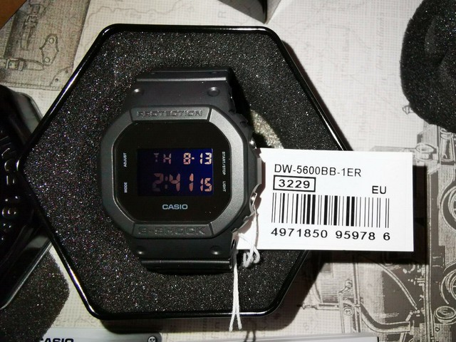 Casio G-Shock DW-5600BB-1ER 43mm Black Stainless Steel,Resin Case with Black Resin Band Men's 