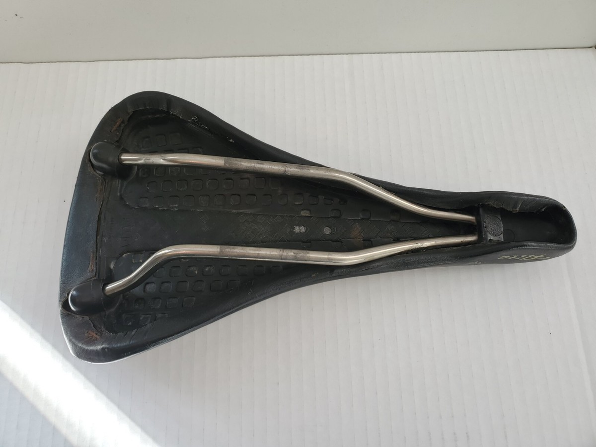 Vintage Selle Italia Flite Titanium Black Leather Saddle 1992