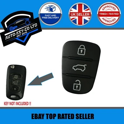 KIA / HYUNDAI NEW REPLACEMENT 3 BUTTON RUBBER KEY PAD FOR KIA HYUNDAI I20 I30 IX35 SPORTAGE +