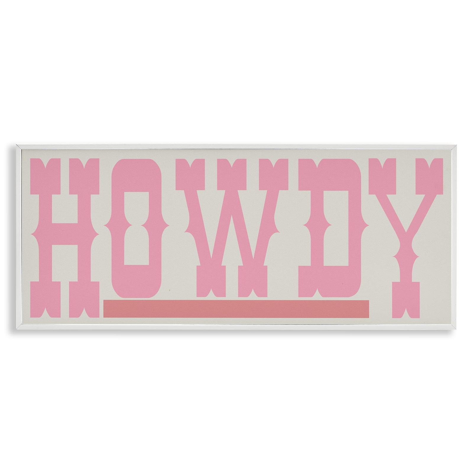 Howdy Pink Text Framed Giclee Art Design by Sd Graphics Studio