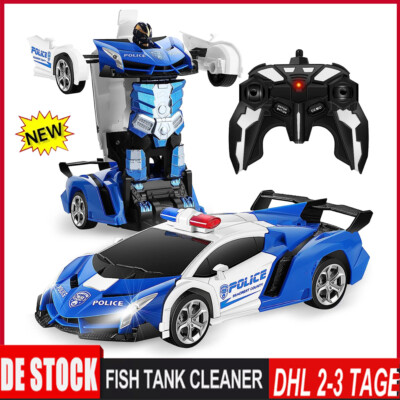 Ferngesteuertes Polizei Rennauto Transformer Roboter mit Fernbedienung Spielzeug