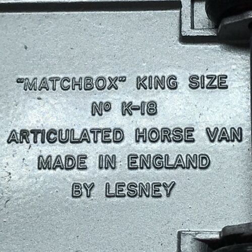 Lesney Matchbox King Size Articulated Horse Van K-18 1969 Red/Tan England W/Box - Picture 10 of 17