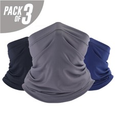 3 Pcs Men Women Cooling Neck Gaiter Face Cover Ice Silk Scarf UV Protection Mask