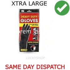 151 Extra Heavy Duty L / XL Black Natural Rubber Thick Household Gloves