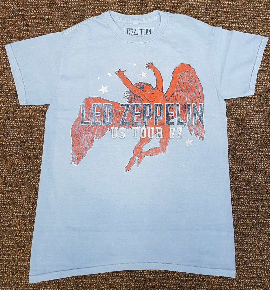 Icarus Led Zeppelin Tour T Shirt LED ZEPPELIN BLUE T WITH RED