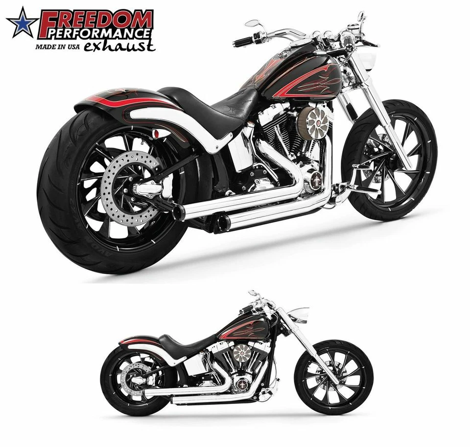 Harley Softail 1987-2016 Black Staggered Duals de Freedom Performance HD00393 Foto 4 de 4