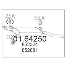 MTS Endtopf NEU für Opel Vectra A CC 1.6 1.8 1.7D Auspuff + Anbauteile 