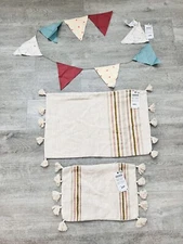 Zara Home THROW PILLOW COVER with TASSELS Stripes Lot of 3