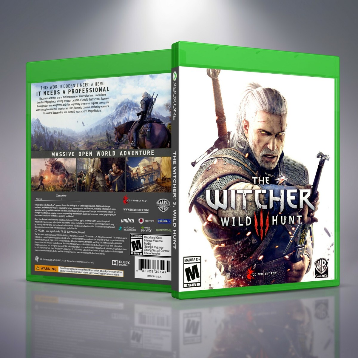 The Witcher 3: Wild Hunt - Replacement Xbox One XB1 Cover and Case