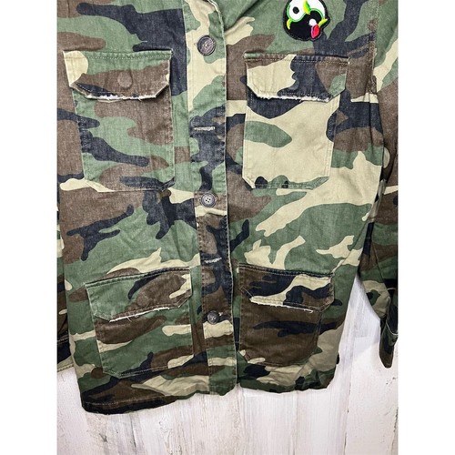 True Religion Women's XS Camo Military Jacket Peacock Design Multicolor - Picture 3 of 7