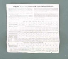 ARGUS SUPPLEMENTRY LENSES INSTRUCTIONS/33083