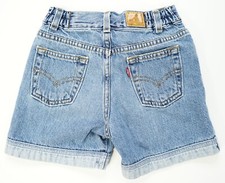 Rare Vintage LEVI  S Red Tab Zip Fly Denim Jean Shorts 90s 2000s Blue Youth