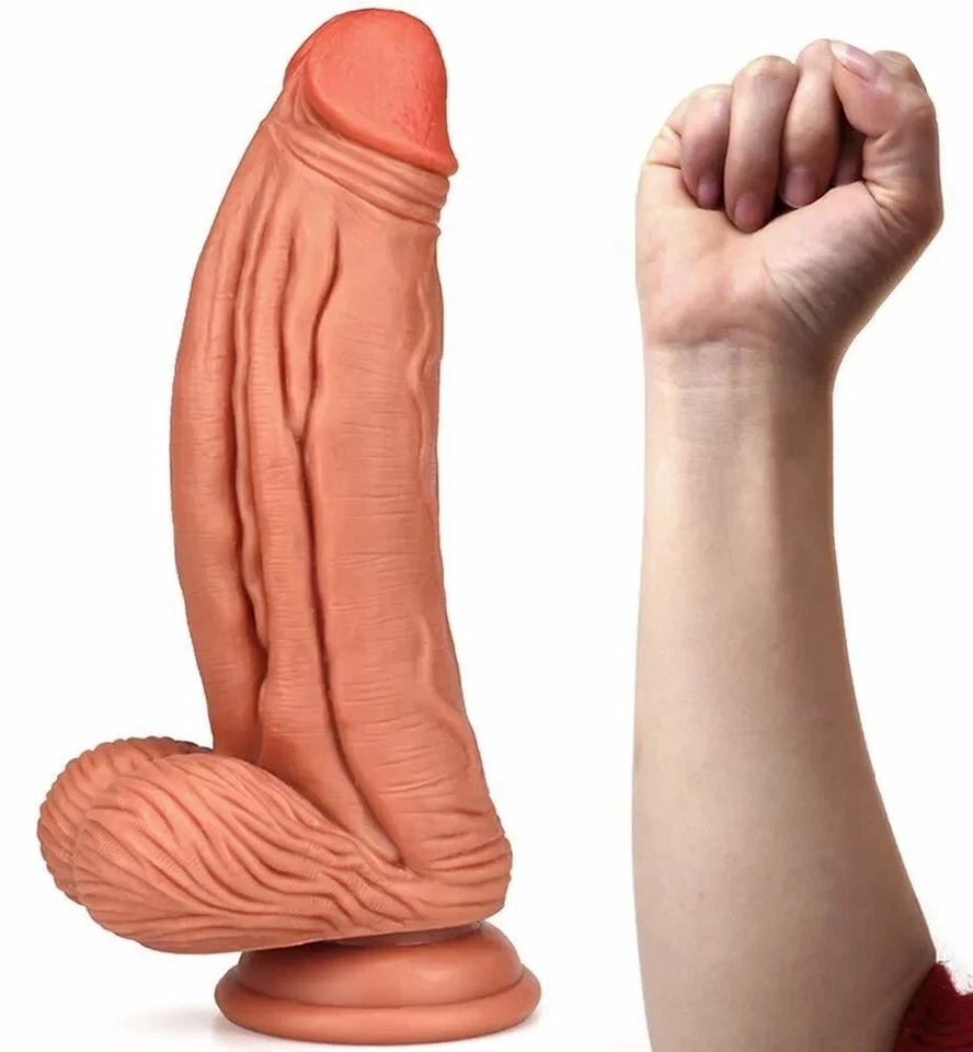 Silicone HUGE Dildo Suction Thick Big Penis Dong Anal G-spot Sex Toy Women Men - Image 2 of 4