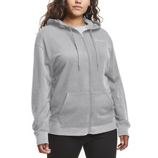 Champion Women Gray Full Zip Campus French Terry Activewear Hoodie Plus 2X  4X