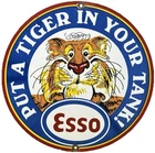 VINTAGE ESSO GASOLINE PORCELAIN SIGN GAS STATION PUMP PLATE MOTOR OIL SERVICE