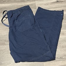 Women s Navy Scrub Pants Size S Drawstring Twill Cotton Blend MPN 701
