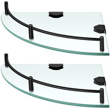 Crowye 2 Pcs Corner Shower Shelf 2tier Glass Corner Shelf Stainless Steel Wal...