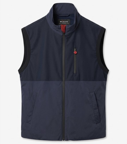KITON Men’s ‘Technical Wool Blend Zip-Up Vest’ Navy Blue Size Medium $2500+ NWT
