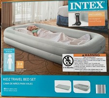 Inflatable toddler bed with linens, ages 3-6
