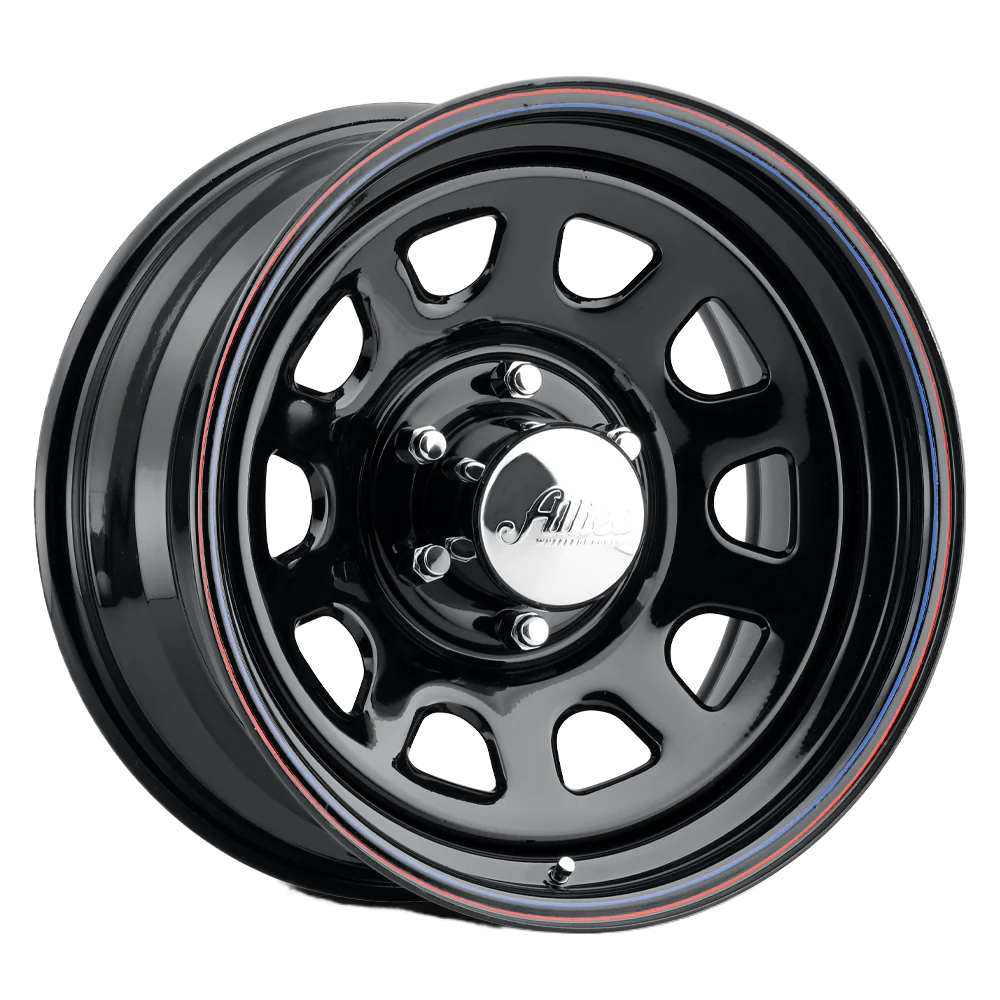 MOUNTED SET - ALLIED WHEEL 52 Black Daytona Rim 16X7 6X139.7 Offset 0 ...