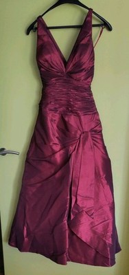 TOP Zustand - UNIQUE Kleid Größe 38 weinrot Ballkleid Abendkleid mit Schlitz