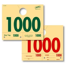 1000 Automotive Service Dispatch Mirror Hang Tags Numbers 1000-1999 Red Green