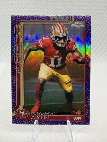 2025 Topps Chrome Football Leather Purple /75 Brandon Aiyuk #266 SF 49ers