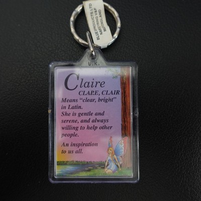 Claire Personalized Keychain Plastic Novelty Name Definition Meaning Gift