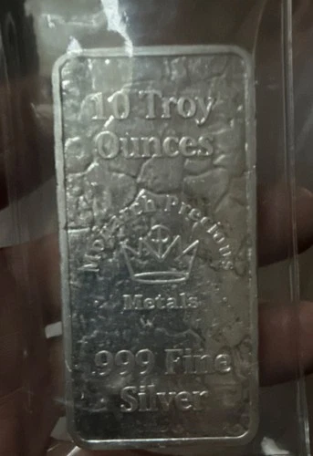 Monarch Precious Metals 10 Troy Ounce Silver Bar .999 Fine 10 Troy Ounces Total