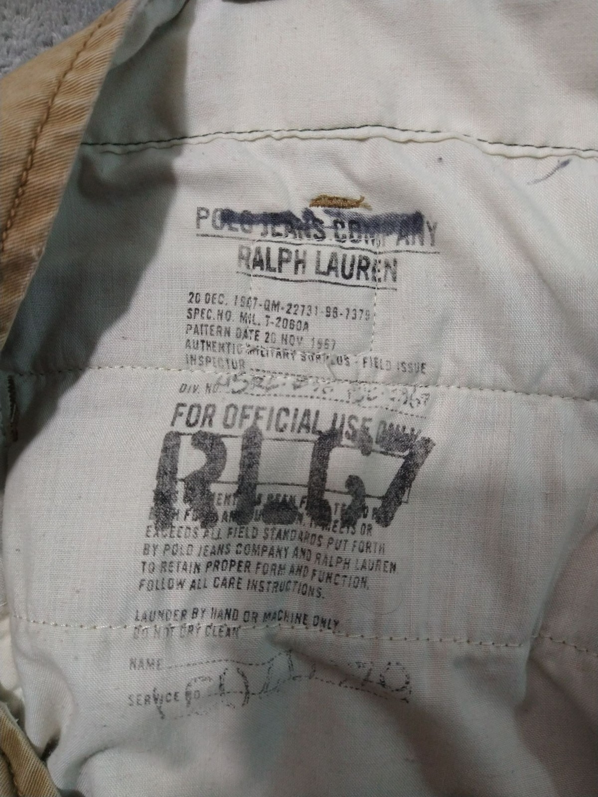 Polo Ralph Lauren Pants Mens 40x31 Beige Chino RL 67 Straight Leg Military thumbnail 9