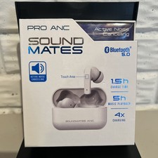 Pro Anc Sound Mates Wireless Earbuds Noise Canceling, Sweat Resist, 5 Hour Music