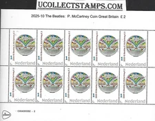 Netherlands  Paul McCartney Beatles Coln Gr.Britain on stamp  2025-10  SHEET mnh