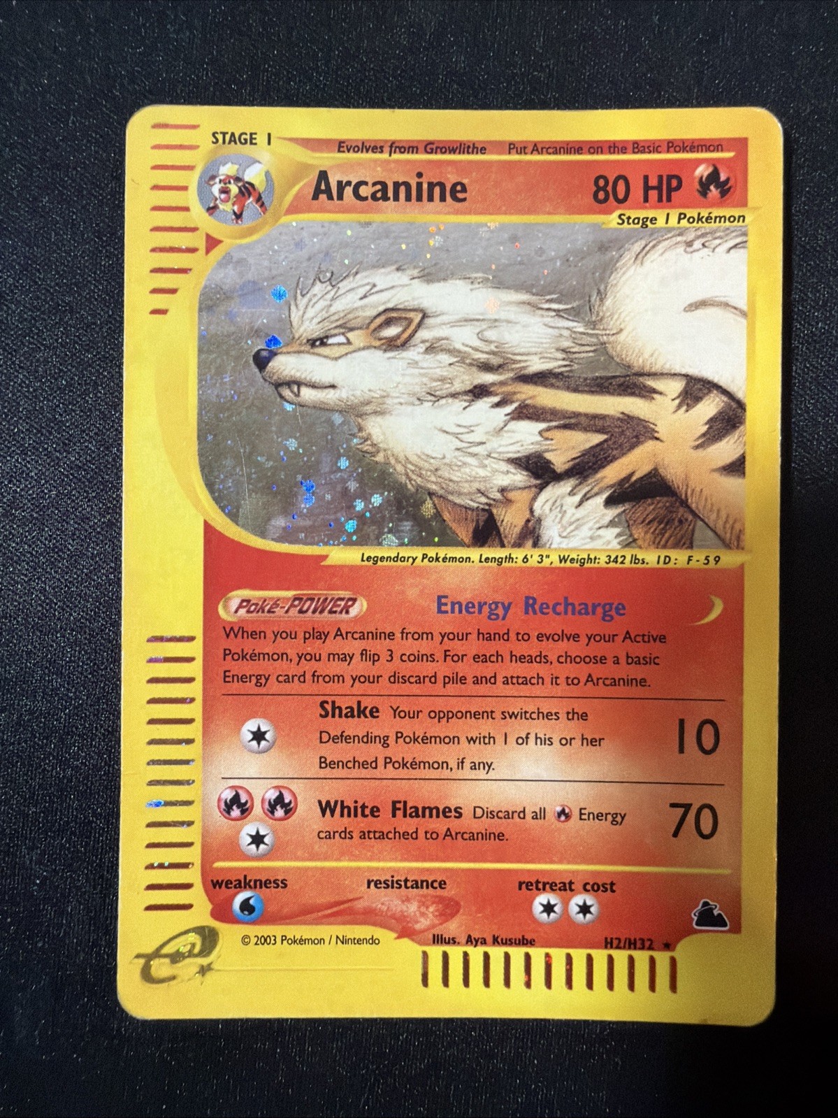 Arcanine H2/H32 Pokemon Skyridge Holo MP