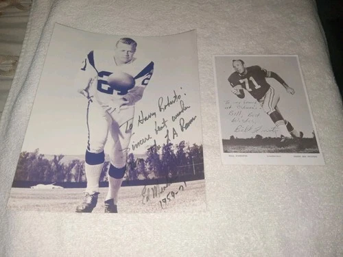Los Angeles Rams Ed Meador & Green Bay Packers Bill Forester Signed B & W Photos