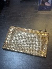 Vintage Whiting Davis Gold Metal Mesh Coin Purse / Makeup Pouch
