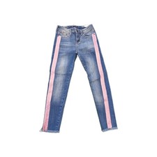 EUC ZARA denim women's jeans with sparkly pink sideline size 4 US