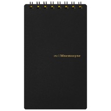 Maruman Mnemosyne Lined Memo Pad- B7, 3.03" 5.20" x (5mm Ruled), Black 
