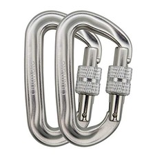 12kN 3.2"x2" Heavy-Duty Carabiner Clips - Durable, Lightweight 2 Silver