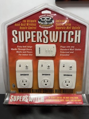 SuperSwitch Wireless Remote Control Outlet Set 3 Plug Smart Home