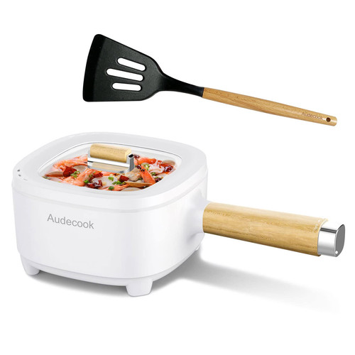 Hot Pot Electric 2L, Cermic Glaze Non-Stick Frying Pan 8 Inch, Portable Trave...