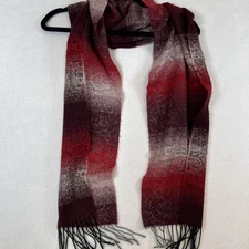 Cejon Fringe Italian Scarf Wine burgundy, red pink One Size Made in Italy New